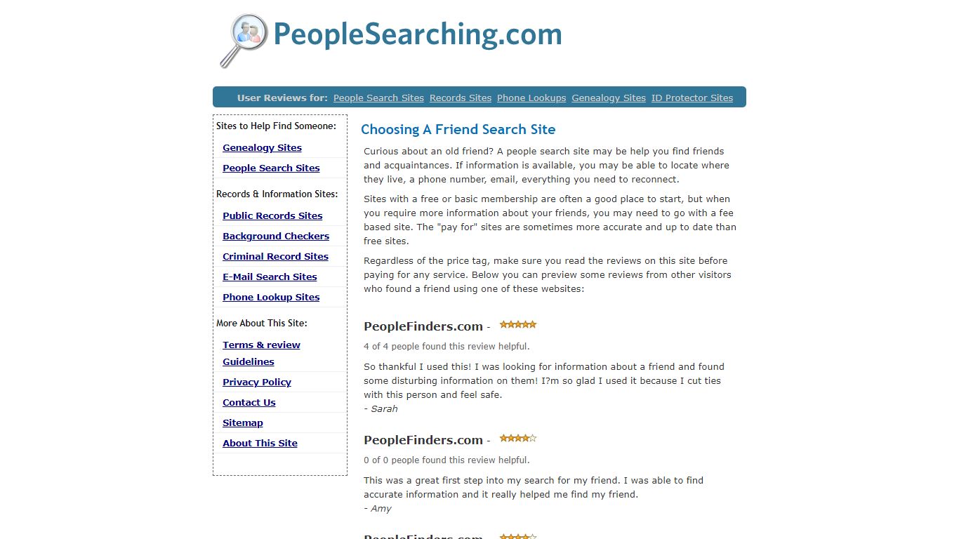 Friend Search | Search For Friends Online - PeopleSearching.com